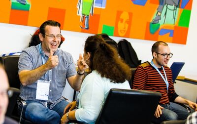 Übung im Coaching Stance Kurs mit Lyssa Adkins